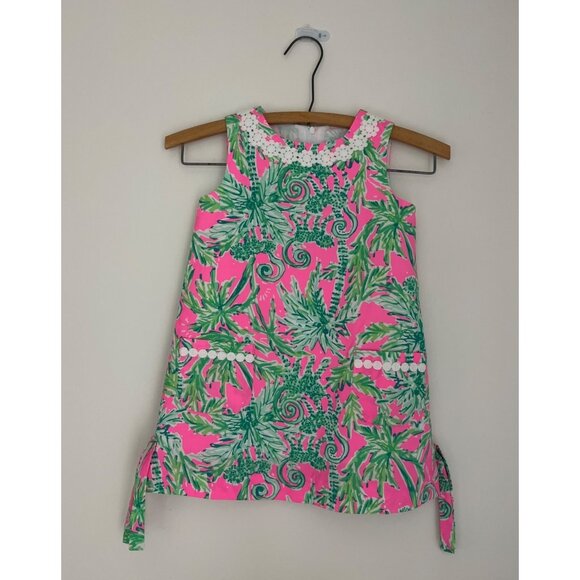 Lilly Pulitzer Other - NWOT Lilly Pulitzer Mini Classic Shift Dress Pink Sand Paradise Girls size 4